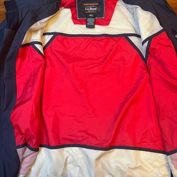 Men's L.L. BEAN Blue Full Zip Hooded Wind stopper Jacket Size L - Picture 6 of 13